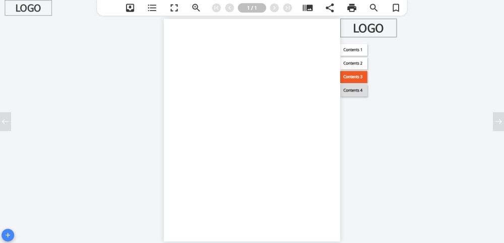 이북 UI 템플릿 · 스킨테마 인덱스탭형 PC 모습